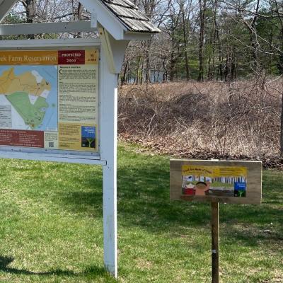 The story stroll in set up on Little harbor Loop Trail.