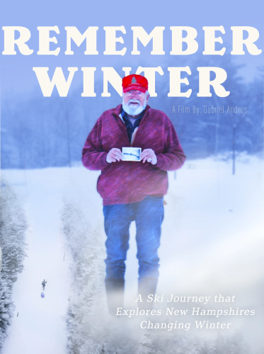 Movie poster of older man in a red hat holding a photograph in front of text "Remember Winter"