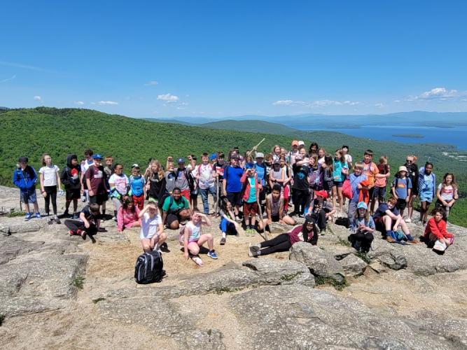 Smiling Students on Summit of Mount Major
