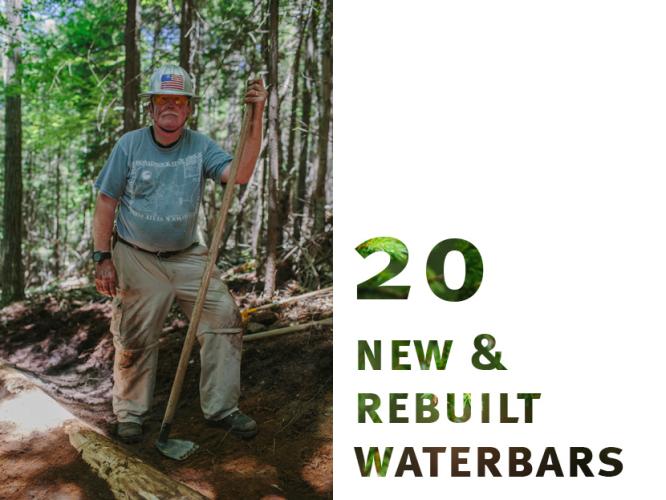 Volunteer Ray Jackson proudly displays one of the many new or reconstructed water bars
