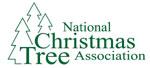 National Christmas Tree Association name in front of an outline of trees.