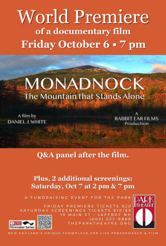 Monadnock film color poster advertising the premiere Oct 6, 2023
