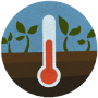 Climate icon of a thermometer
